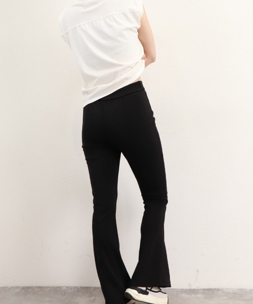 Miniministore(ミニミニストア)の「セミフレアパンツ センタープレス 韓国風(スラックス・レディース・ブラック・M/L/XL/S)」の15枚目の写真
