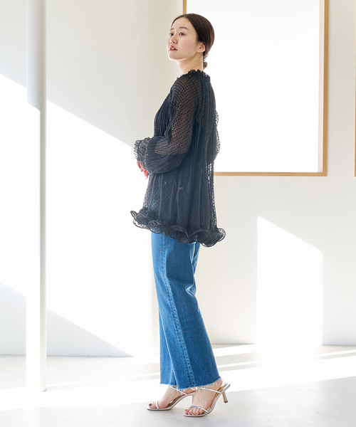IENA（イエナ）の「＆NAVY プリーツフリルブラウス（シャツ