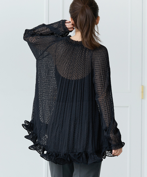 IENA（イエナ）の「＆NAVY プリーツフリルブラウス（シャツ/ブラウス