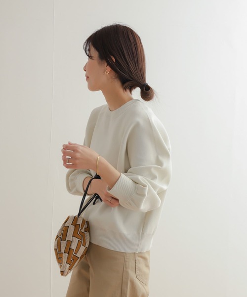 URBAN RESEARCH DOORS（アーバンリサーチドアーズ）の「スポンディングニットプルオーバー（ニット/セーター・レディース・ブルー/アイボリー/グレー系その他・MEDIUM）」の9枚目の写真