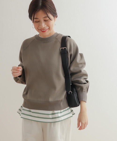 URBAN RESEARCH DOORS（アーバンリサーチドアーズ）の「スポンディングニットプルオーバー（ニット/セーター・レディース・ブルー/アイボリー/グレー系その他・MEDIUM）」の14枚目の写真