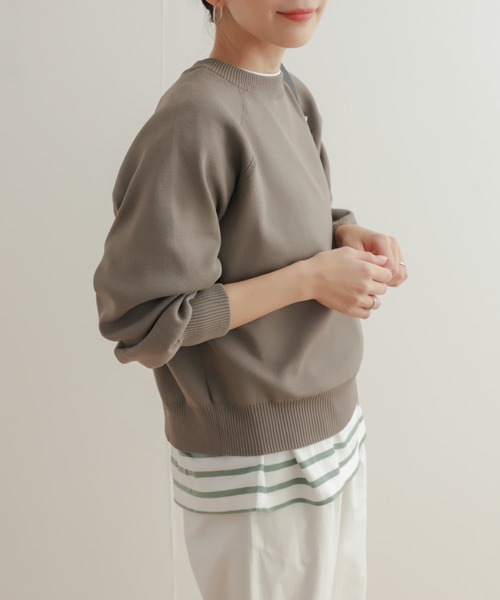 URBAN RESEARCH DOORS（アーバンリサーチドアーズ）の「スポンディングニットプルオーバー（ニット/セーター・レディース・ブルー/アイボリー/グレー系その他・MEDIUM）」の18枚目の写真