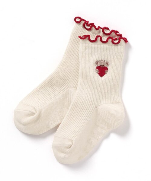 apres les cours（アプレレクール）の「tiny bear メロウフリルソックス（ソックス/靴下・キッズ・ベージュ/アイボリー・12/15 /18/21）」の6枚目の写真