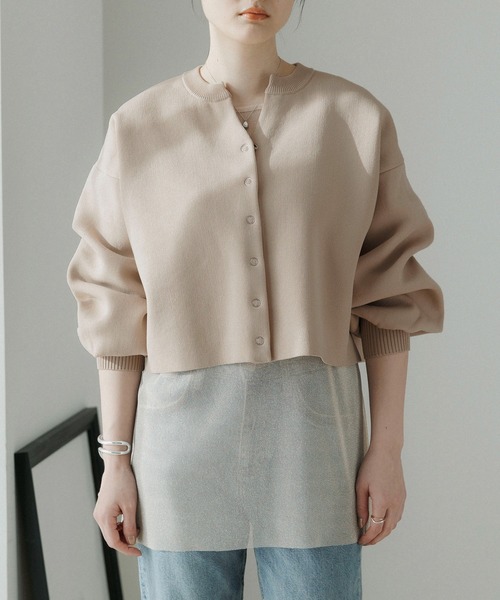 CE'E_SE'E（シーシー）の「クロップドリングスナップカーディガン（カーディガン/ボレロ・レディース・オフホワイト/ライトグレー/ブラック/ベージュ・FREE）」の10枚目の写真