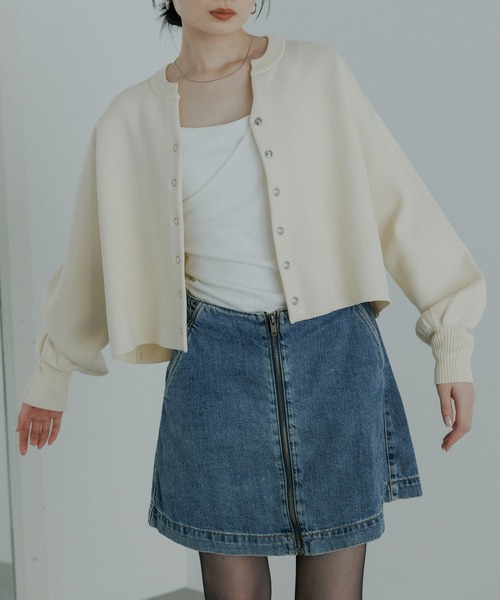 CE'E_SE'E（シーシー）の「クロップドリングスナップカーディガン（カーディガン/ボレロ・レディース・オフホワイト/ライトグレー/ブラック/ベージュ・FREE）」の20枚目の写真
