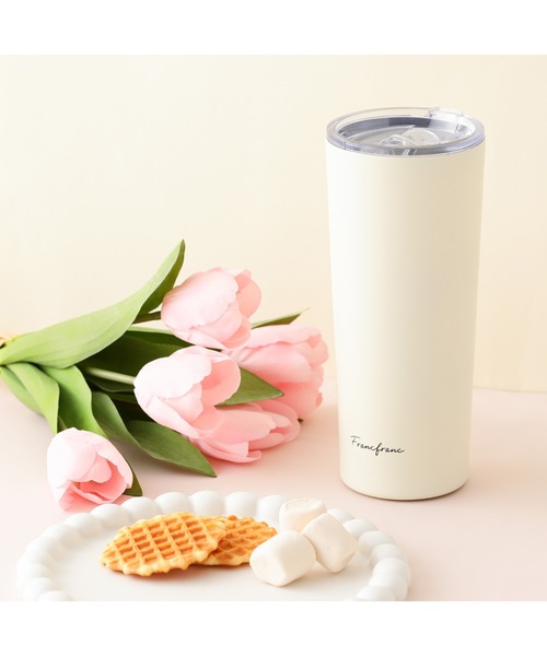 Francfranc(フランフラン)の「フタ付き ステンレスタンブラー 650ml アイボリー(グラス/マグカップ/タンブラー・レディース・アイボリー・FREE)」の1枚目の写真