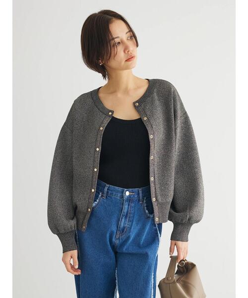 ELENCARE DUE（エレンカーレデュエ）の「・ELENCARE　DUE　2way　ラメカーディガン（カーディガン/ボレロ・レディース・グリーン/アイボリー/ブラック/グレー・FREE）」の7枚目の写真