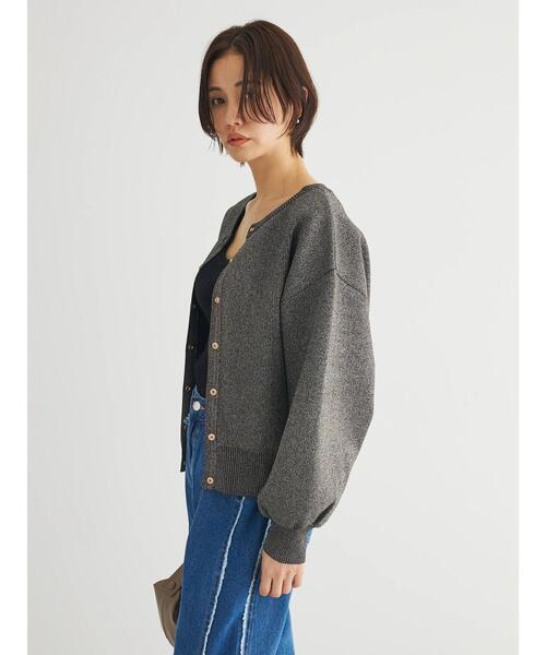 ELENCARE DUE（エレンカーレデュエ）の「・ELENCARE　DUE　2way　ラメカーディガン（カーディガン/ボレロ・レディース・グリーン/アイボリー/ブラック/グレー・FREE）」の8枚目の写真