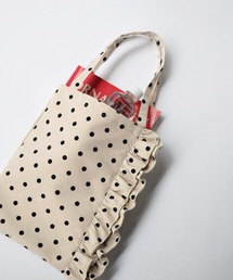 PICCIN PERLA | フロッキードットフリル付きトートバッグ(トートバッグ)