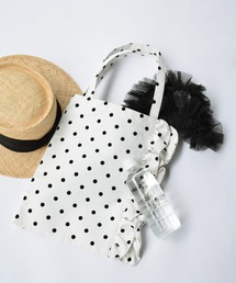 PICCIN PERLA | フロッキードットフリル付きトートバッグ(トートバッグ)