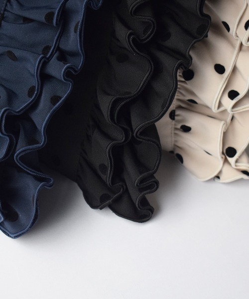 PICCIN PERLA(ピッチンペルラ)の「フロッキードットフリル付きトートバッグ(トートバッグ・レディース・ベージュ/ブラック/ネイビー/オフホワイト/チャコールグレー・FREE)」の11枚目の写真