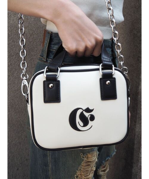 EVRIS（エヴリス）の「ワンポイントバイカラーショルダーBAG（ショルダーバッグ・レディース・ブルー/ホワイト/ブラック・FREE）」の2枚目の写真