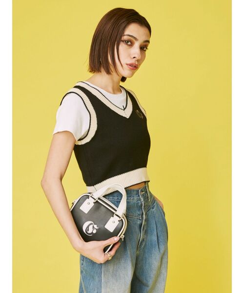 EVRIS（エヴリス）の「ワンポイントバイカラーショルダーBAG（ショルダーバッグ・レディース・ブルー/ホワイト/ブラック・FREE）」の4枚目の写真