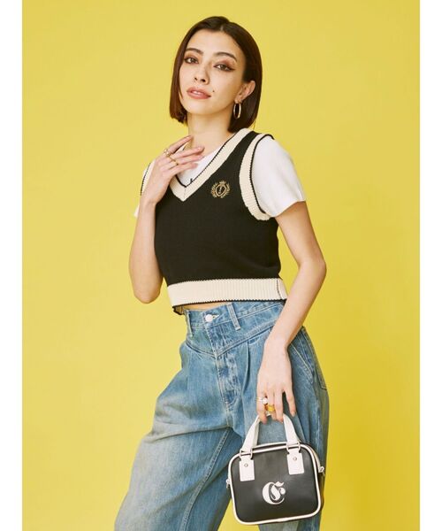 EVRIS（エヴリス）の「ワンポイントバイカラーショルダーBAG（ショルダーバッグ・レディース・ブルー/ホワイト/ブラック・FREE）」の5枚目の写真