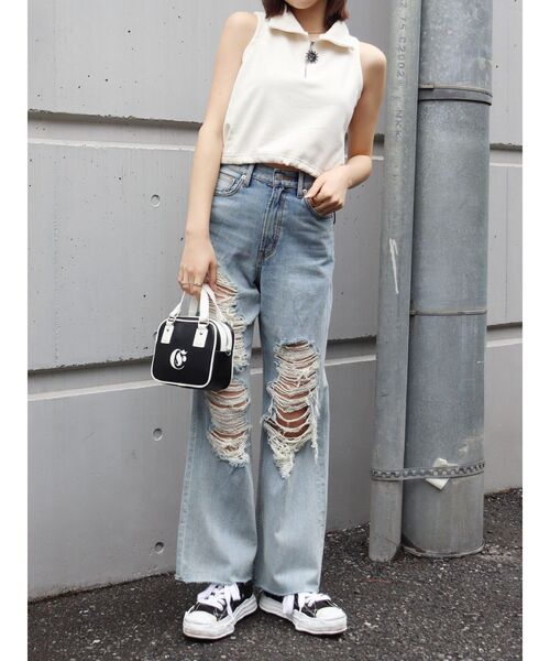 EVRIS（エヴリス）の「ワンポイントバイカラーショルダーBAG（ショルダーバッグ・レディース・ブルー/ホワイト/ブラック・FREE）」の12枚目の写真