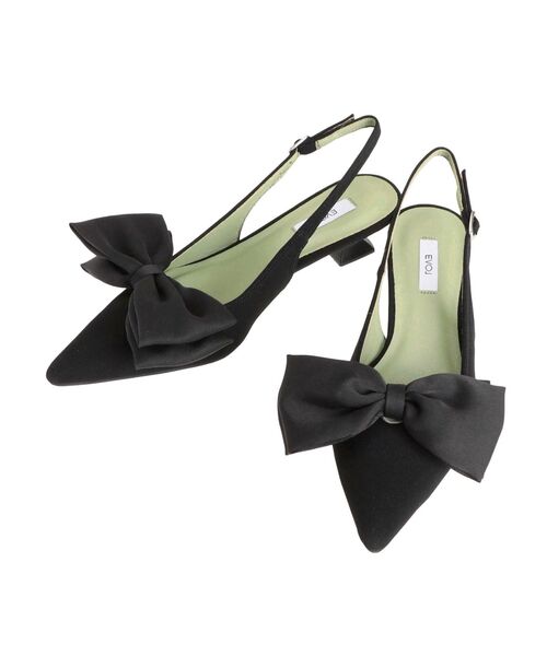 EVOL（イーボル）の「【EVOL】IW5277リボンバックバンドパンプス（パンプス・レディース・ブラック/シルバー・22.5/23.5）」の3枚目の写真