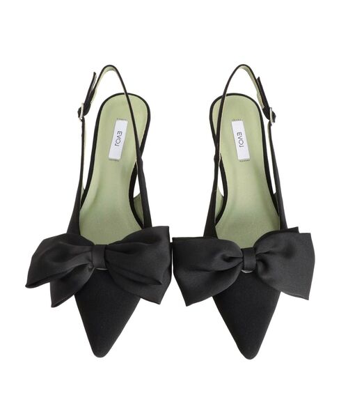 EVOL（イーボル）の「【EVOL】IW5277リボンバックバンドパンプス（パンプス・レディース・ブラック/シルバー・22.5/23.5）」の4枚目の写真