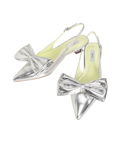 EVOL（イーボル）の「【EVOL】IW5277リボンバックバンドパンプス（パンプス・レディース・ブラック/シルバー・22.5/23.5）」の10枚目の写真