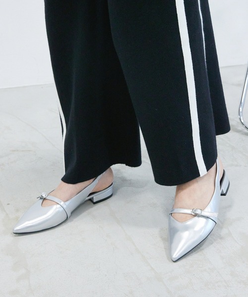 Futier land（フューティアランド）の「ベルトデザインポインテッドトゥミュール（サンダル・レディース・ブラック/シルバー・36/37/38/39/40）」の8枚目の写真