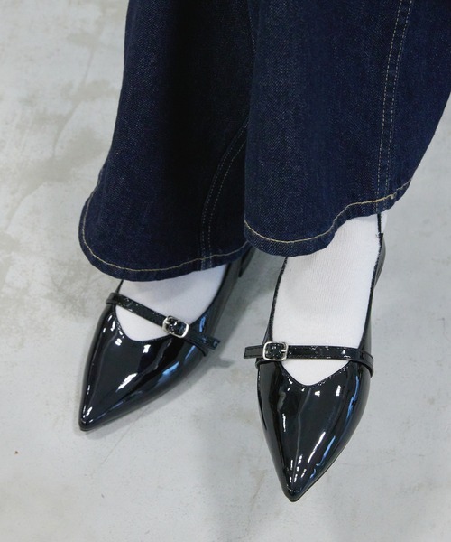 Futier land（フューティアランド）の「ベルトデザインポインテッドトゥミュール（サンダル・レディース・ブラック/シルバー・36/37/38/39/40）」の16枚目の写真