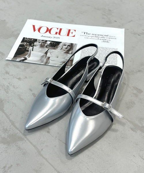 Futier land（フューティアランド）の「ベルトデザインポインテッドトゥミュール（サンダル・レディース・ブラック/シルバー・36/37/38/39/40）」の6枚目の写真