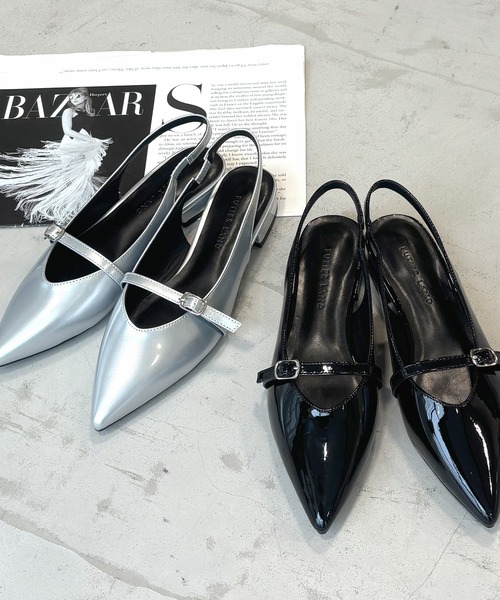 Futier land（フューティアランド）の「ベルトデザインポインテッドトゥミュール（サンダル・レディース・ブラック/シルバー・36/37/38/39/40）」の3枚目の写真