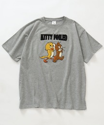 【Tom & Jerry/トム & ジェリー】アートワークデザイン サガラ刺繍 半袖クルーネックTシャツ オーバーサイズ