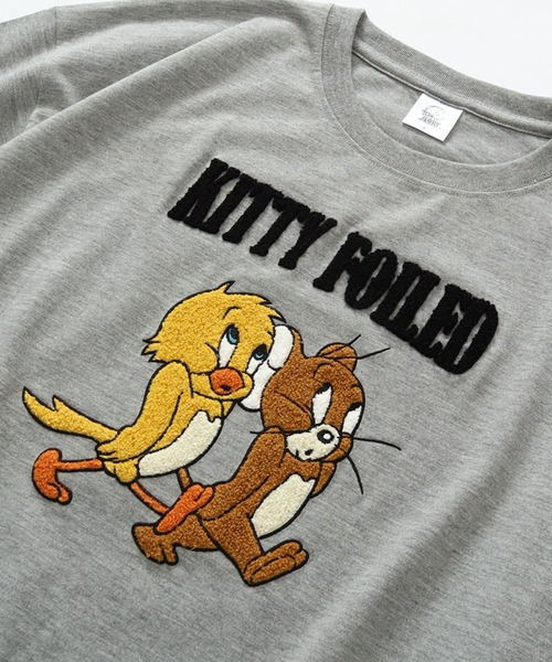 Tom&Jerry(トムアンドジェリー)の「【Tom & Jerry/トム & ジェリー】アートワークデザイン サガラ刺繍 半袖クルーネックTシャツ オーバーサイズ(Tシャツ/カットソー・レディース・ライム/アクア/クリーム/杢グレー・M/L)」の10枚目の写真