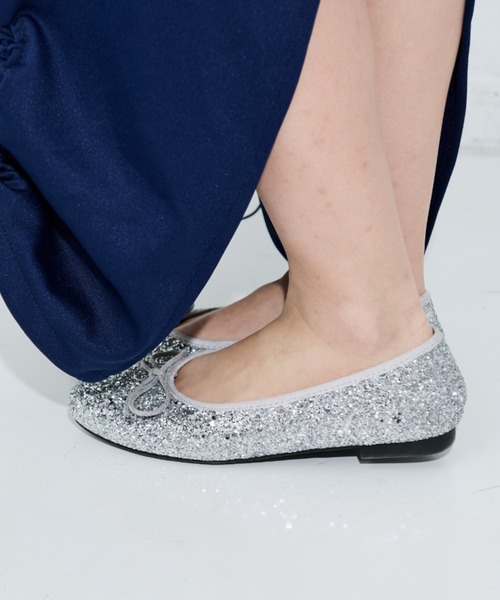 MERLOT（メルロー）の「ラメバレエシューズ（バレエシューズ・レディース・ブラック/シルバー・MEDIUM/LARGE/SMALL）」の12枚目の写真