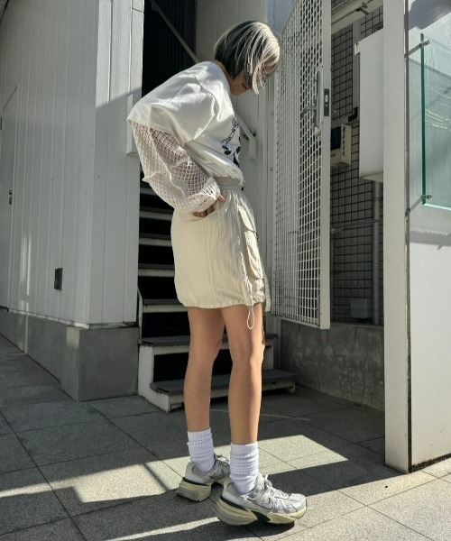 Candy Stripper（キャンディストリッパー）の「BIG POCKET NYLON SKIRT パンツ（スカート・レディース・ピンク/ブラック/アイボリー・2）」の16枚目の写真