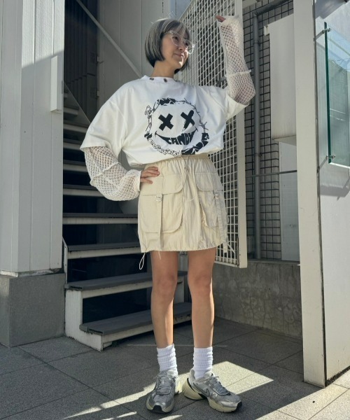 Candy Stripper（キャンディストリッパー）の「BIG POCKET NYLON SKIRT パンツ（スカート・レディース・ピンク/ブラック/アイボリー・2）」の15枚目の写真