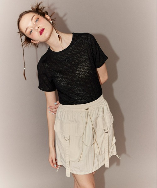 Candy Stripper（キャンディストリッパー）の「BIG POCKET NYLON SKIRT パンツ（スカート・レディース・ピンク/ブラック/アイボリー・2）」の7枚目の写真