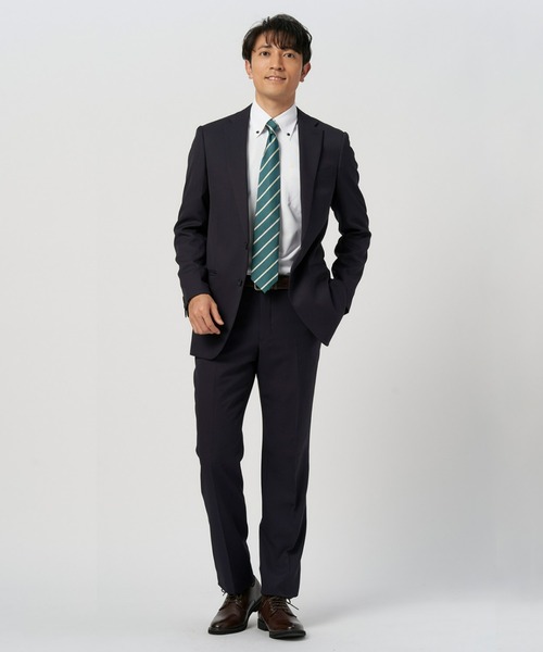 TOKYO SHIRTS（トウキョウシャツ）の「形態安定ノーアイロン ボタンダウン 長袖ニットビジネスワイシャツ（ビジネスシャツ・メンズ・ホワイト・首回り42cm-裄丈82cm/首回り41cm-裄丈86cm/首回り41cm-裄丈82cm/首回り39cm-裄丈84cm/首回り39cm-裄丈80cm/首回り37cm-裄丈80cm/首回り43cm-裄丈86cm/首回り43cm-裄丈82cm/首回り42cm-裄丈86cm）」の2枚目の写真