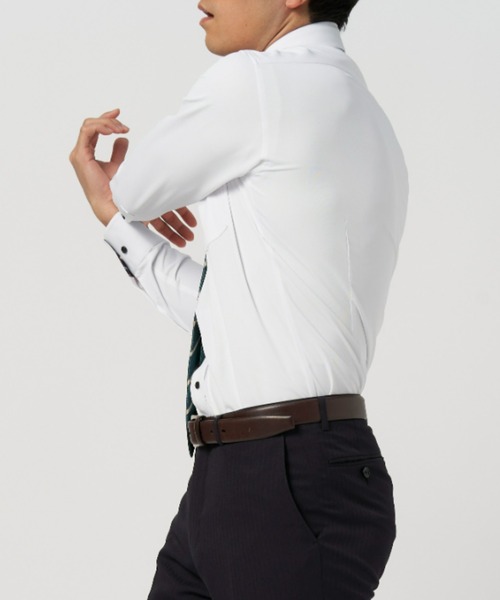 TOKYO SHIRTS（トウキョウシャツ）の「形態安定ノーアイロン ボタンダウン 長袖ニットビジネスワイシャツ（ビジネスシャツ・メンズ・ホワイト・首回り42cm-裄丈82cm/首回り41cm-裄丈86cm/首回り41cm-裄丈82cm/首回り39cm-裄丈84cm/首回り39cm-裄丈80cm/首回り37cm-裄丈80cm/首回り43cm-裄丈86cm/首回り43cm-裄丈82cm/首回り42cm-裄丈86cm）」の7枚目の写真