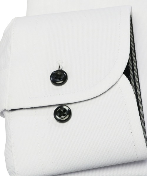 TOKYO SHIRTS（トウキョウシャツ）の「形態安定ノーアイロン ボタンダウン 長袖ニットビジネスワイシャツ（ビジネスシャツ・メンズ・ホワイト・首回り42cm-裄丈82cm/首回り41cm-裄丈86cm/首回り41cm-裄丈82cm/首回り39cm-裄丈84cm/首回り39cm-裄丈80cm/首回り37cm-裄丈80cm/首回り43cm-裄丈86cm/首回り43cm-裄丈82cm/首回り42cm-裄丈86cm）」の4枚目の写真