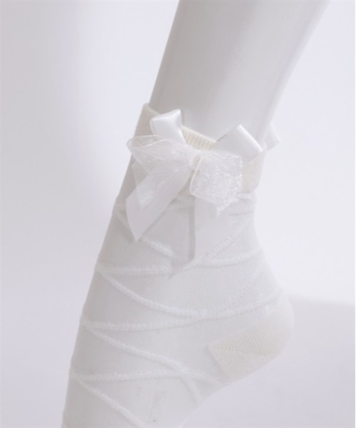 axes femme POETIQUE（アクシーズファムポエティック）の「後ろレースアップソックス（ソックス/靴下・レディース・ブラック/ホワイト・FREE）」の5枚目の写真