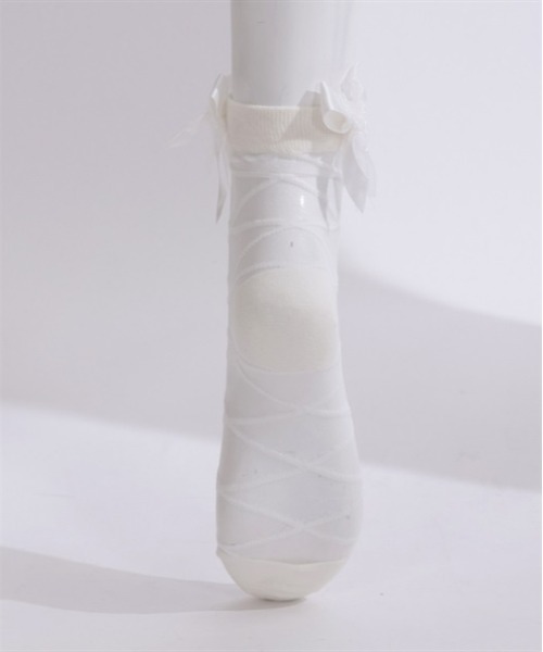 axes femme POETIQUE（アクシーズファムポエティック）の「後ろレースアップソックス（ソックス/靴下・レディース・ブラック/ホワイト・FREE）」の8枚目の写真