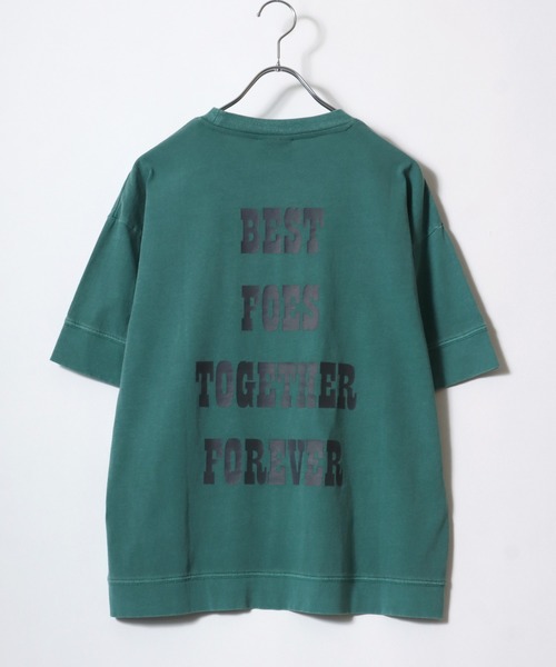 Tom&Jerry(トムアンドジェリー)の「Tom&Jerry/トムとジェリー ヴィンテージライク フロント バックプリント スウェット半袖Tシャツ レディース メンズ(Tシャツ/カットソー・レディース・グレイッシュベージュ/スミクロ/ブルーグリーン・LL/M/L)」の9枚目の写真