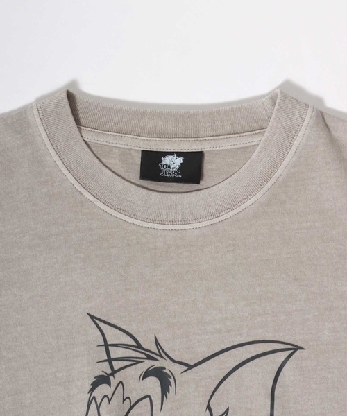 Tom&Jerry(トムアンドジェリー)の「Tom&Jerry/トムとジェリー ヴィンテージライク フロント バックプリント スウェット半袖Tシャツ レディース メンズ(Tシャツ/カットソー・レディース・グレイッシュベージュ/スミクロ/ブルーグリーン・LL/M/L)」の10枚目の写真