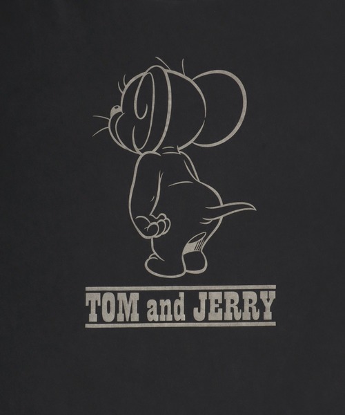 Tom&Jerry(トムアンドジェリー)の「Tom&Jerry/トムとジェリー ヴィンテージライク フロント バックプリント スウェット半袖Tシャツ レディース メンズ(Tシャツ/カットソー・レディース・グレイッシュベージュ/スミクロ/ブルーグリーン・LL/M/L)」の15枚目の写真