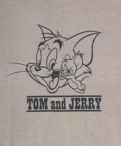 Tom&Jerry(トムアンドジェリー)の「Tom&Jerry/トムとジェリー ヴィンテージライク フロント バックプリント スウェット半袖Tシャツ レディース メンズ(Tシャツ/カットソー・レディース・グレイッシュベージュ/スミクロ/ブルーグリーン・LL/M/L)」の13枚目の写真