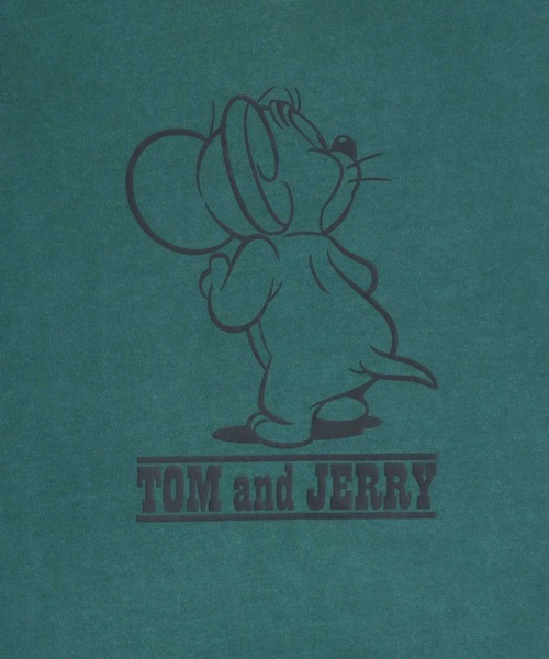 Tom&Jerry(トムアンドジェリー)の「Tom&Jerry/トムとジェリー ヴィンテージライク フロント バックプリント スウェット半袖Tシャツ レディース メンズ(Tシャツ/カットソー・レディース・グレイッシュベージュ/スミクロ/ブルーグリーン・LL/M/L)」の17枚目の写真