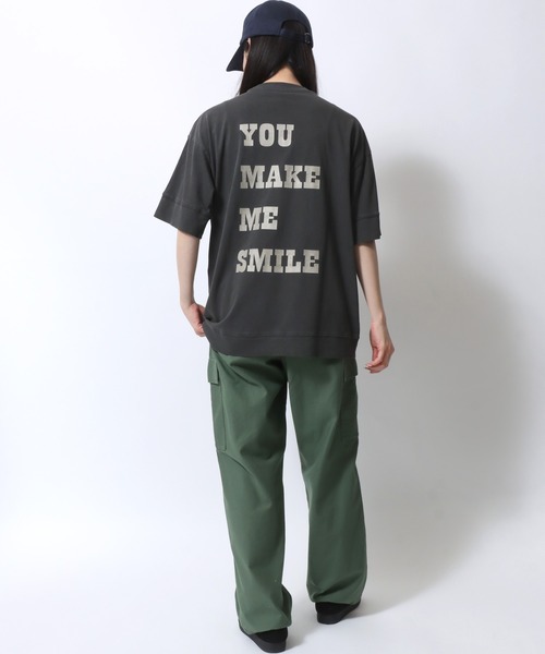 Tom&Jerry(トムアンドジェリー)の「Tom&Jerry/トムとジェリー ヴィンテージライク フロント バックプリント スウェット半袖Tシャツ レディース メンズ(Tシャツ/カットソー・レディース・グレイッシュベージュ/スミクロ/ブルーグリーン・LL/M/L)」の21枚目の写真