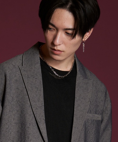 NO ID.（ノーアイディ）の「グラデーションチェーンフェイクピアス（ピアス（片耳用）・メンズ・シルバー・ONE SIZE）」の12枚目の写真