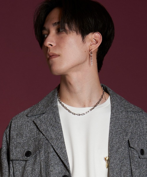 NO ID.（ノーアイディ）の「グラデーションチェーンフェイクピアス（ピアス（片耳用）・メンズ・シルバー・ONE SIZE）」の15枚目の写真