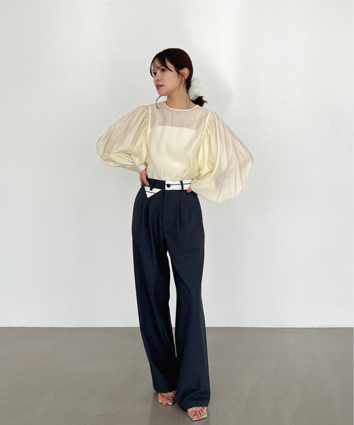 Olu.（オルドット）の「シアーボリューム袖ブラウス（シャツ/ブラウス・レディース・ブルー/イエロー/ホワイト・FREE）」の17枚目の写真