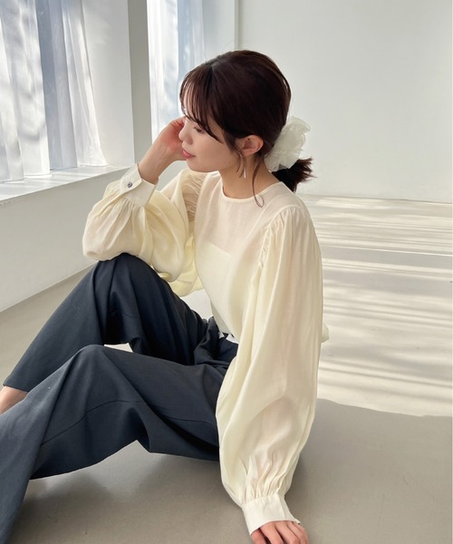 Olu.（オルドット）の「シアーボリューム袖ブラウス（シャツ/ブラウス・レディース・ブルー/イエロー/ホワイト・FREE）」の20枚目の写真