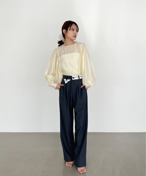 Olu.（オルドット）の「シアーボリューム袖ブラウス（シャツ/ブラウス・レディース・ブルー/イエロー/ホワイト・FREE）」の18枚目の写真