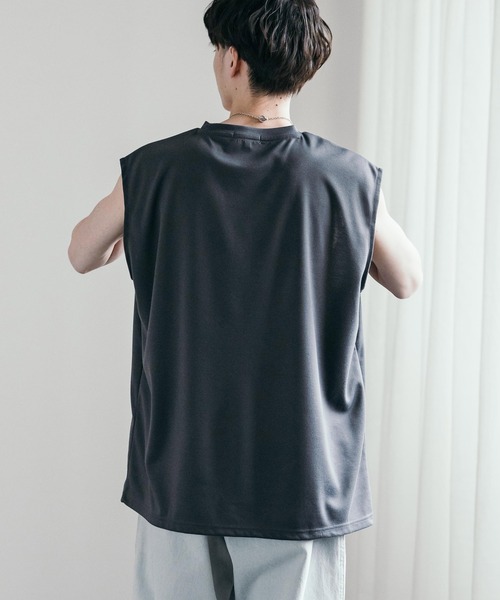 Rocky Monroe(ロッキーモンロー)の「接触冷感ポンチビッグシルエットノースリーブカットソー(タンクトップ・メンズ・ネイビー/チャコール/ホワイト/ブラック/グレー・M/L/XL)」の22枚目の写真