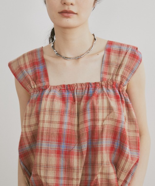 MERLOT（メルロー）の「チェックタンクビスチェ（タンクトップ・レディース・グリーン/レッド・FREE）」の21枚目の写真